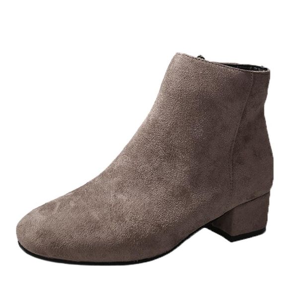 

women boots women's winter shoes flock ankle boots round toe boot ladies party western fabric boot zapatos mujer botas femini a8, Black