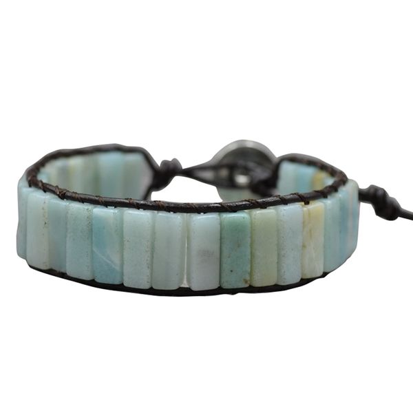 

new bohemia bracelet single vintage leather wrap bracelet semi precious stone beaded cuff, Golden;silver