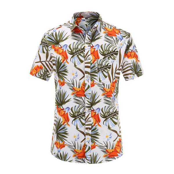 

2019 летняя мода мужская рубашка slim fit с коротким рукавом цветочные рубашки мужская одежда тенденция случайные цветочные рубашки размер s, White;black
