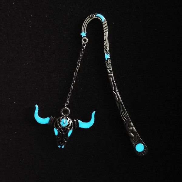 

bull demon domineering cow head pendant retro luminous bookmark metal stars moon engraving elegant beautiful hairpin