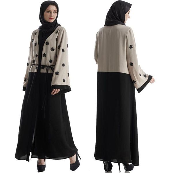 

muslim abaya dress cardigan lace abaya dubai muslim lace women open front cardigan embroidery islamic maxi dress z416, Red