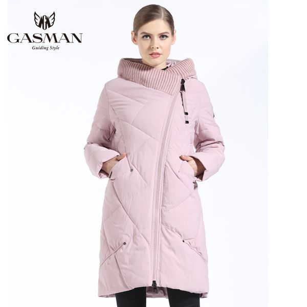 

gasman 2018 new winter collection brand fashion bio down jacket women hooded parkas and coats for women plus size 5xl 6xl, Tan;black