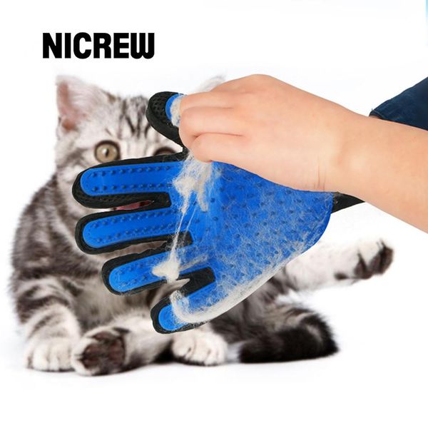 

nicrew cat grooming for cats wool glove pet hair deshedding brush comb gloves for pet dog cleaning massage glove for animal