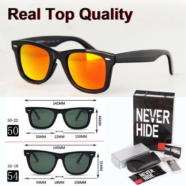 

new arrival 50/54mm classic polarized sunglasses men women plank frame metal hinge retro eyewear with original box, accessories, everything, White;black