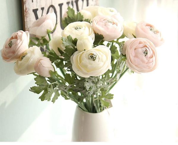 

6colors new multi color realistic spring artificial big blooming lotus silk flower arrangement wholesale home table room for decor
