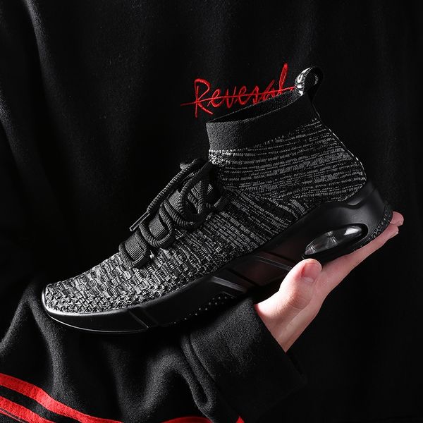 

men running shoes summer breathable outdoor sneakers man jogging walking shoes male socks large size c32-94