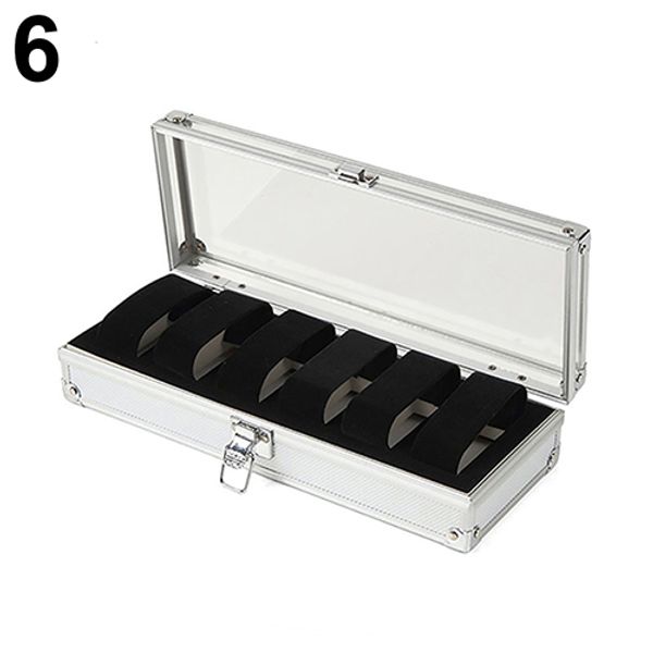 

6/12 grids pu leather watch box case professional holder organizer for clock watches jewelry box case watch display storage case, Black;white