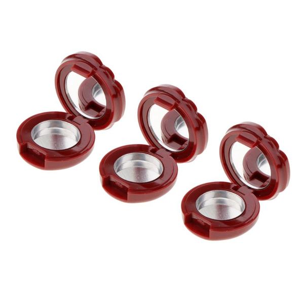 

3pcs rose empty case eyebrow powder lipstick blush pressed powder container