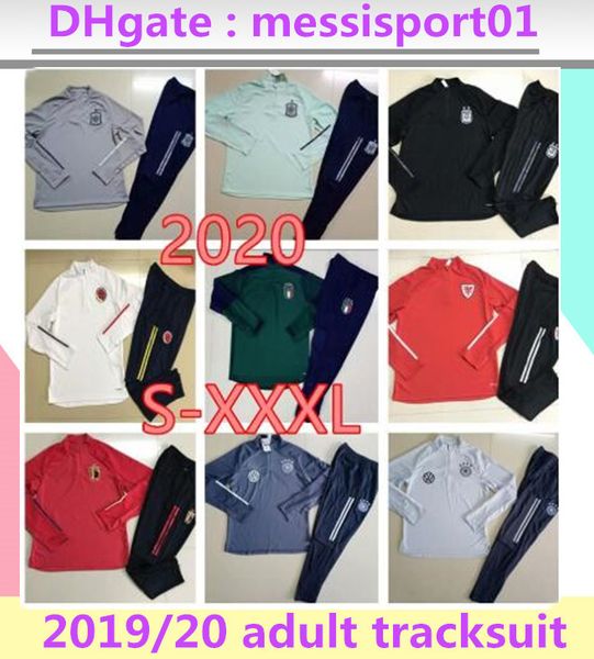 

2020/2021 spain tracksuit men football training argentina wales belgium tracksuit soccer training 2020 survetement de foot chandal s-xxxl, Black