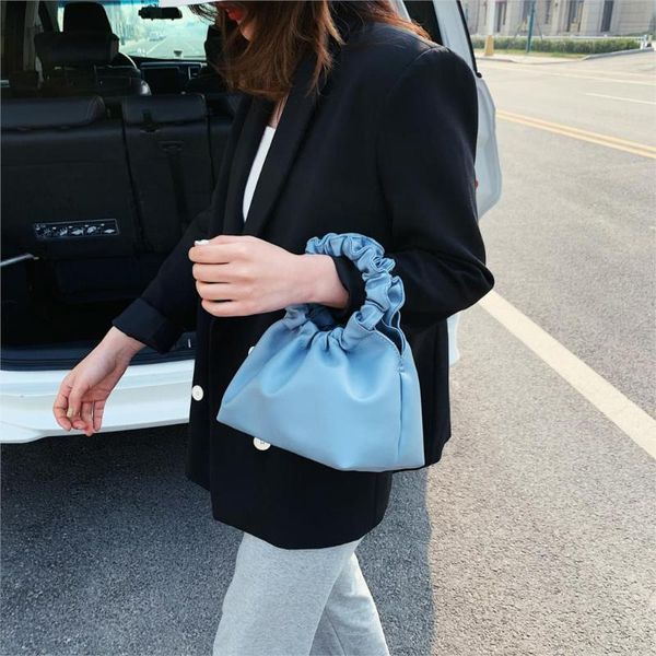 

pu leather cloud tote bags for women solid color shoulder messenger bag female handbags and purses travel totes