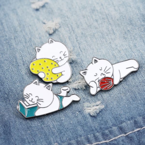

european and american explosion brooch cartoon enamel cute dog rainbow hair triangular brooch emblem animal brooch, Gray