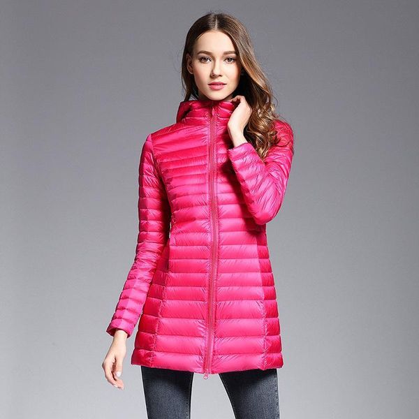 

ultra light white duck down coat women solid color short thin jacket autumn winter 2019 warm slim outwear clothing 2020, Black