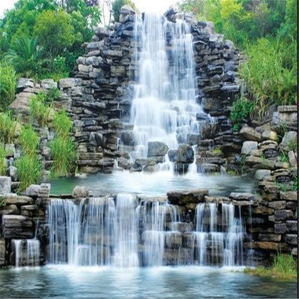 Beibehang tapete für wände 3 d benutzerdefinierte wandbild seidentuch wandaufkleber Wasser fließenden wasserfall hintergrund wandgemälde