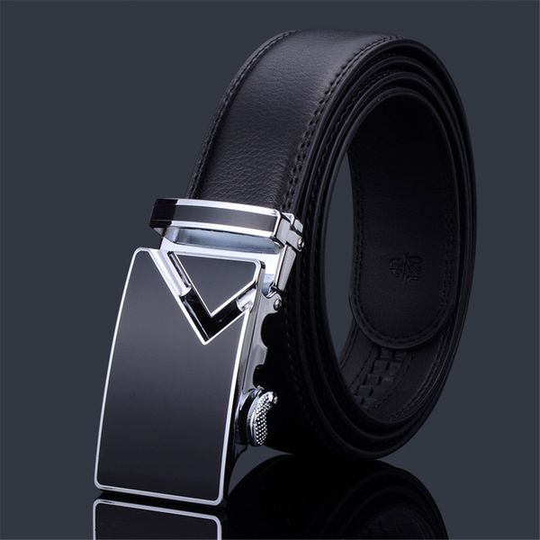 

designer belts fashion automatic buckle black genuine leather belt men's belts cow leather belts for men 3.5cm width, Black;brown