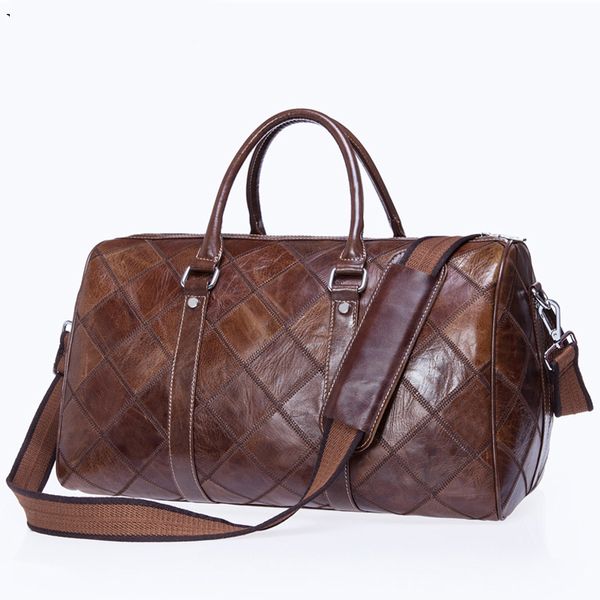 

men's luggage travel bags genuine leather duffle bag suitcase and travel tote carry on luggage bags big/weekend b124
