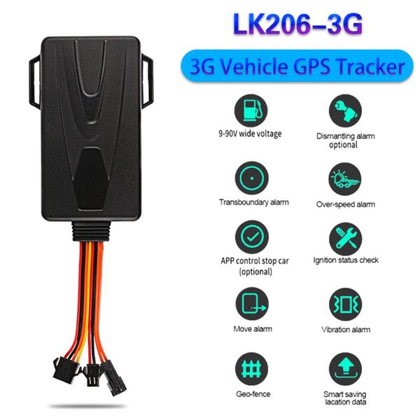 

3g wcdma gps car tracker lk206-3g voice with monitor extra-wide working voltage acc detection anti-theft cut/resume oil remotely