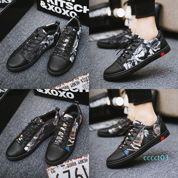 

fashion men designer luxury shoes summer print leather shoes men loafers all black boys casual flats mocassin homme ct03