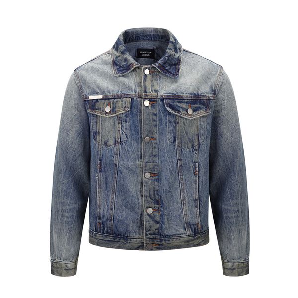 

denim jeans jacket coat men women washed denim distressed streetwear hip hop jacket slim fit rapper casual ripped brand, Black;brown
