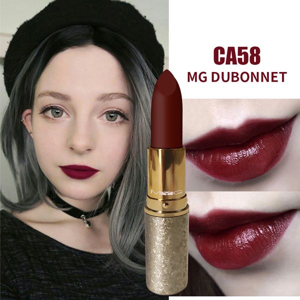 

myg professional lipstick moist lipstick dubonnet red long lasting waterproof lips makeup