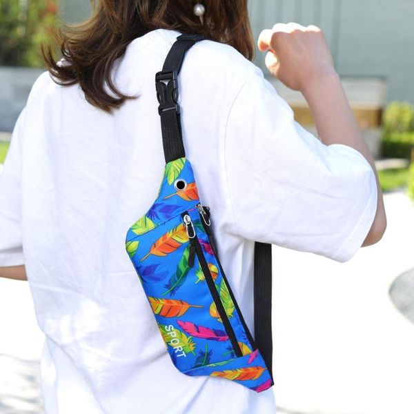 

pu leather sports bags for men women outdoor waterproof feather waist pack chest bag fitness running phone pouch a40