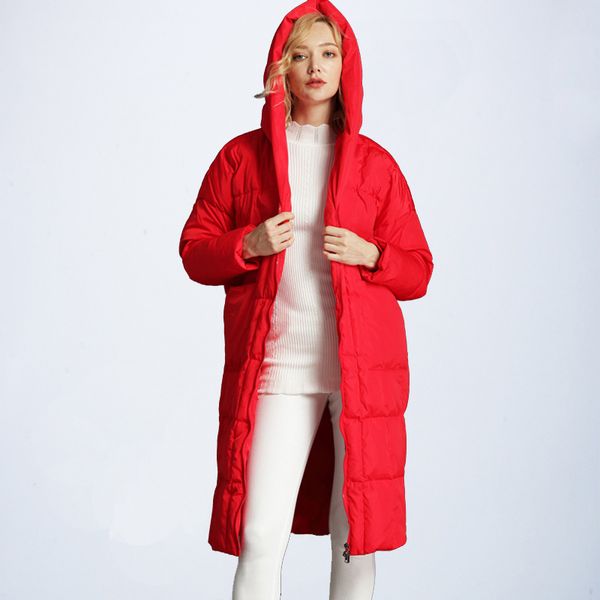 

new fashion winter jacket women design hooded thicken warm outerwear large size loose jackets cocoon winter long female coat, Black
