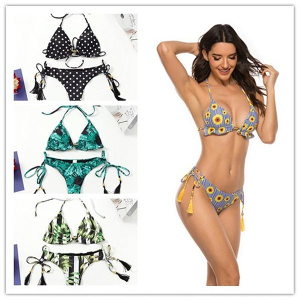 

2020 split printed 2020 bikini split bikini swimsuit printed swimsuit, White;black