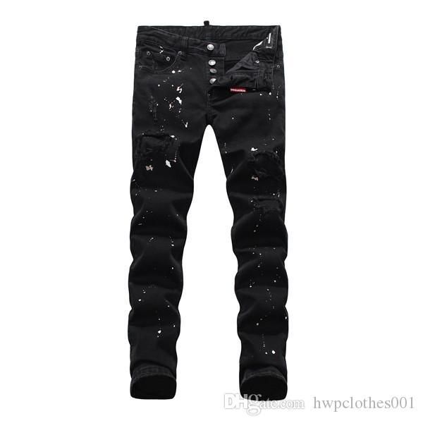 

2020 new luxury designer denim jeans ripped slim fit motorcycle vintage denim jeans mens skinny pants mens joggers, Blue