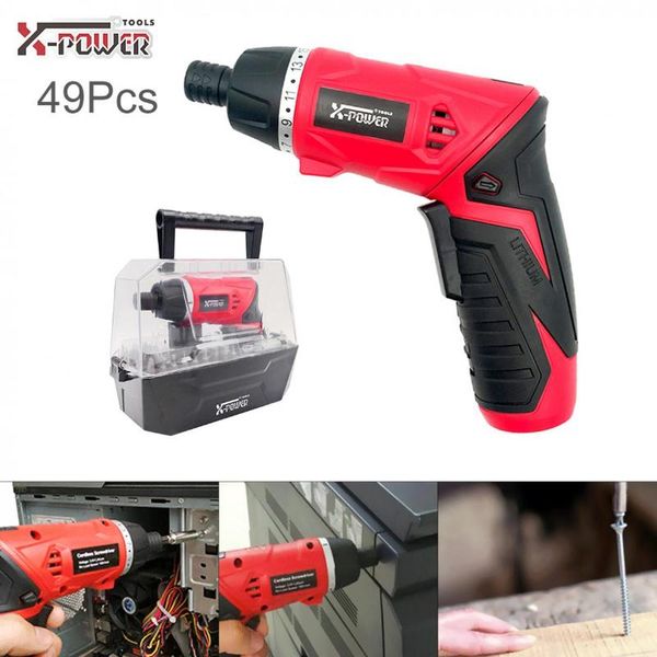 

mini electric screwdriver 49pcs power tool 3.6v rechargeable for furniture installation / screwing /corner repair/wood punching