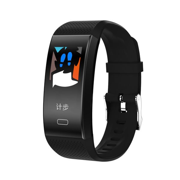 

sports pedometer smart watch bluetooth tracker water resistance bracelet tf6 reminder outdoor support ios android 2019, Slivery;brown