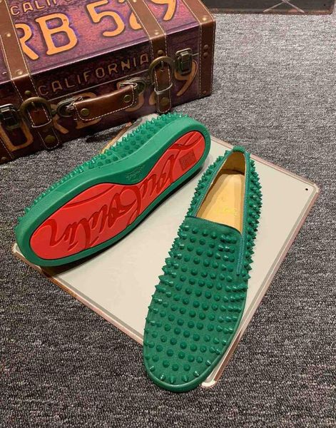 

d3 new christian luxury louboutin bottom red bottoms studded spikes brand cl mens casual shoes men women party lover sports sneakers, Black