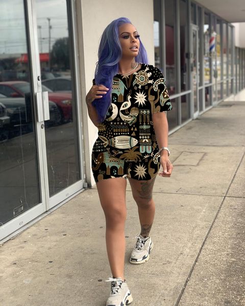 

print short set outfit for women casual sport 2 piece short sleeve bodycon short pants set, White