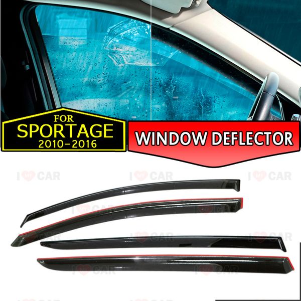 

window deflector for kia sportage 2010-2016 car window deflector wind guard vent sun rain visor cover car decor