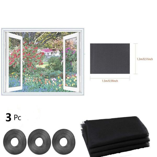 

3pcs baby summer anti-mosquito net diy gauze element curtain baby care diy mosquito net with adhesive hook tape #sx