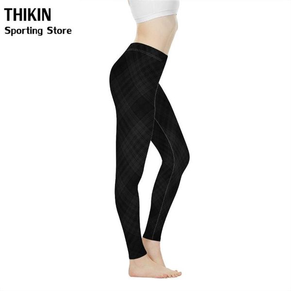 

thikin stylish black stripes print sweatpants for women sports yoga leggings female causal fitness clothing mallas deporte mujer, White;red