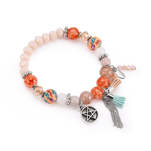 

новая мода пятно чешский кисточкой бисером браслет 0718, Black