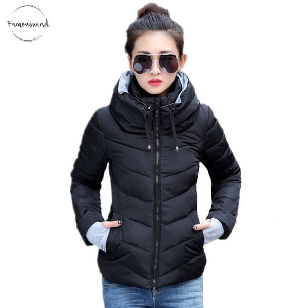 

2019 новый дамы моды пальто зимняя куртка padded верхняя одежда короткие wadded куртки женский обычный женщины parka женщин шинель, Black