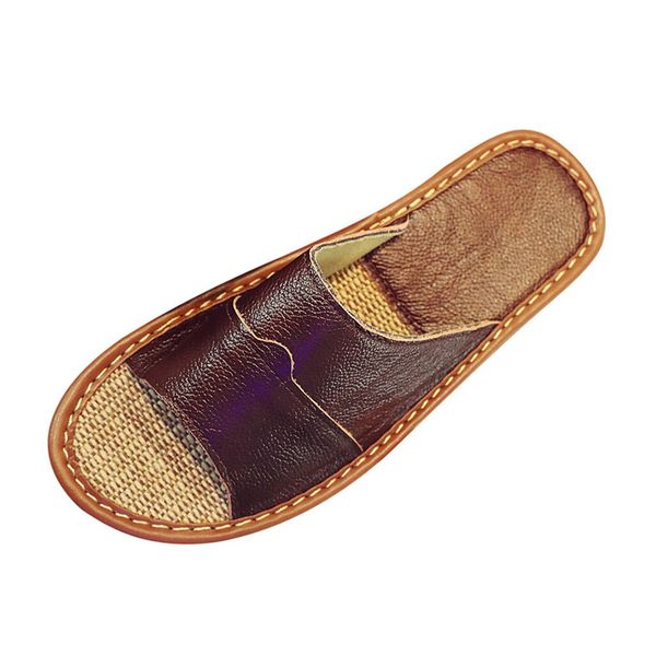 

sagace men's summe casual non-slip shoes comfortable indoor home household couples slippers wood floor deodorant linen slippers, Black
