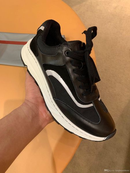 

2019 luxury men shoes breathable sneakers low-lace-up sports men shoes luxury design, Black