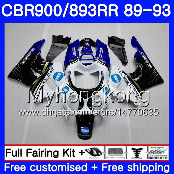 Karosserie für HONDA CBR 893RR 900RR CBR900RR CBR893RR 89 90 91 92 93 253HM.2 KONICA blauer Bestand CBR900 CBR893 RR 1989 1990 1991 1992 1993 Verkleidungen