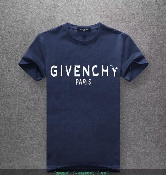 

20summer print half sleeved europe cotton causal anti-wrinkle new style men's off t-shirt crew neck white black red.#a13