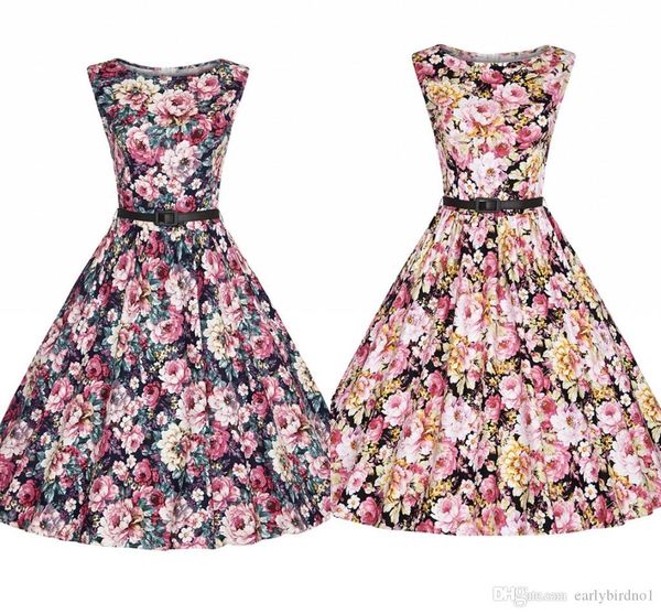 

дешевые женщин flora printed summer beach boho бальные платья короткие линии рукавов crew neck mini holiday beach vestidos дешевые fs0083, Black;gray