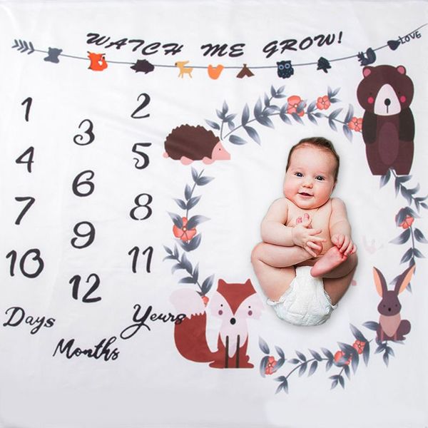 

baby milestone blanket newborn p background cloth infants monthly record growth swaddle wrap pgraphy prop