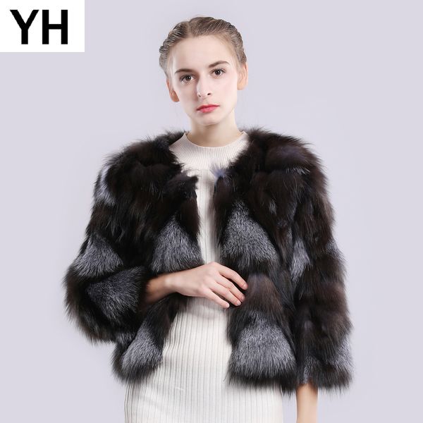

2019 новый стиль женщины реальный мех куртка осень зима женский 100% натуральная шуба новый короткий стиль настоящее пальто, Black