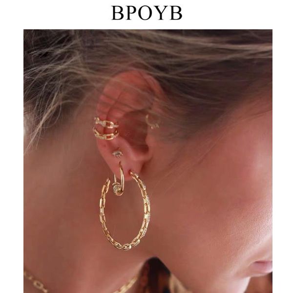 

bpoyb 2020 spring summer new hipster niche inlaid crsystal stone tassel earrings for women fashion geometric stacked jewelry, Silver