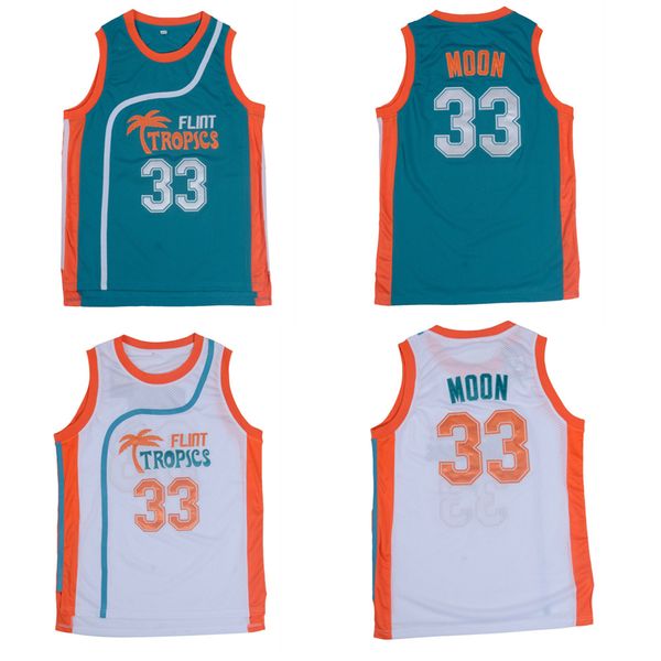 

flint tropics movie edition # 33 джеки мун вышитая баскетбольная майка, Black;red