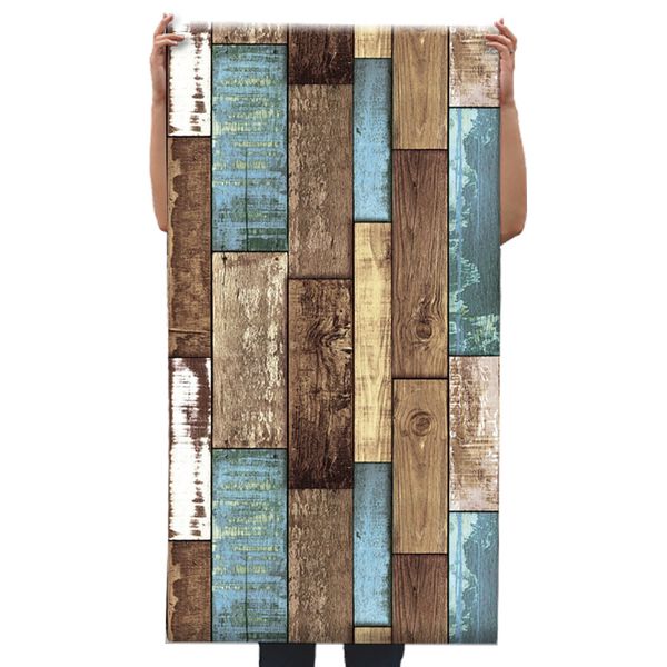 

3d retro nostalgic style imitation wood grain pvc wallpaper personality fashion hairdressing hairdressing clothing store wall decor