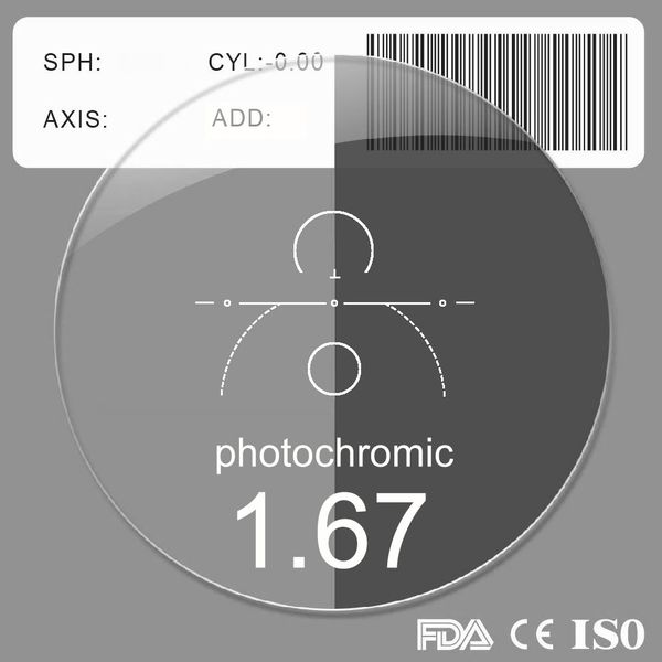 

1.5 1.61 1.67 1.74 pchromic progressive transition lenses no line bifocals form, Silver