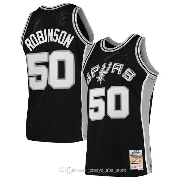 

мужчины сан - антонио шпоры 50 дэвид робинсон mitchell ness black hardwoods classics 1998-99 swingman джерси 04, Black;red