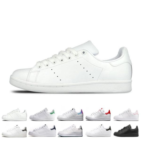 

2019 Wholesale smith men women stan shoes black white red blue silver pink smith sneakers Casual shoes leathe size 36-44