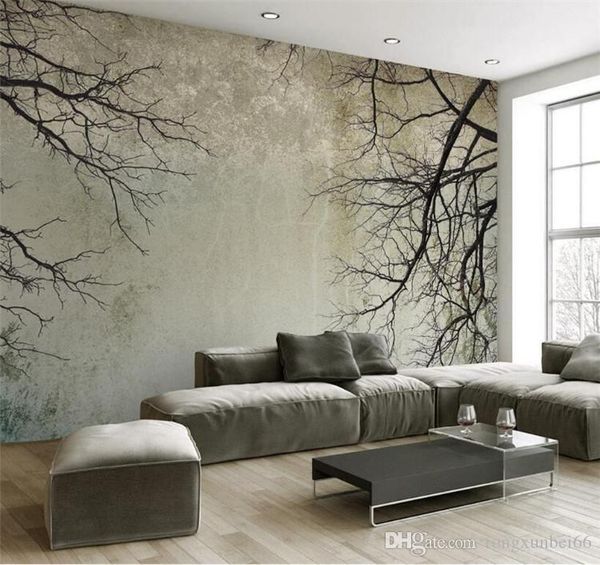 Custom Murals For Any Size 3 D Living Room Bedroom Background Wallpaper Vintage Nordic Style Branches 3d Wallpaper Home Decor Hd High Quality